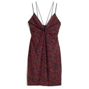 H&M floral detailed Mini Dress with flattering keyhole